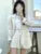 Korean Fashion Solid Two-piece Skirt Set Women Single Breasted Blazer Coat + Pleated Mini Skirt Autumn Office Lady Casual Suits