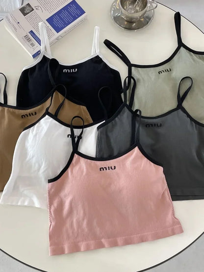 Top corto de una pieza con monograma Y2k, moda de verano, informal, con cordones, sin mangas, sexy, cruzado, ajustado, ropa de calle para mujer