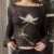 Tops cortos de punto de manga larga con flores, camisetas estéticas transparentes, suéteres vintage de los 90, tops cortos Y2k Gyaru, jerséis, ropa de campo