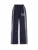 Pantalones rectos holgados de cintura alta con elástico y rayas laterales para mujer, pantalones holgados estilo hippie con estampado de letras, ropa de calle preppy
