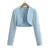 Autumn V neck Open stitching Cropped Blazer Women Full Sleeve Short Suits Fashion Outerwear