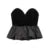 Sexy Off Shoulder Velvet Spliced Tube Top Women Black Backless Strapless Ruched A-line Tank Female 2025 Fashion Lady Party Gown