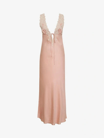 Sexy Lace Camisole Open Back Dress For Women Satin Lace Up Bodycon Long Dress Female Elegant Party Club Evening Dress