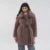 Abrigo de piel sintética largo y esponjoso con cinturón de marca de lujo para mujer, chaqueta gruesa y cálida con solapa y cuello de piel de zorro para invierno