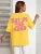 Camisetas con estampado de letras rosas "Not In The Mood" para mujer, ropa de verano de algodón, cuello redondo, manga corta, transpirables, informales