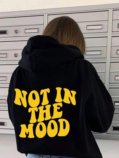 Sudadera con capucha para mujer, con letras y personalidad, holgada y cálida de forro polar, estilo Harajuku urbano, para otoño