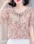 Women Spring Summer Style Chiffon Blouses Shirts Lady Casual Short Flare Sleeve Bow Tie Collar Chiffon Blusas Tops DF4116