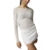 Lace Crop Tops for Women y2k Sheer See Through Round Neck Long Sleeve Ruched T Shirt 2000s Clothing Party Clubwear