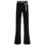 Pantalones acampanados de cintura alta con ribete de encaje sólido Hotsweet Y2k para mujer, pantalones básicos de moda casuales de moda