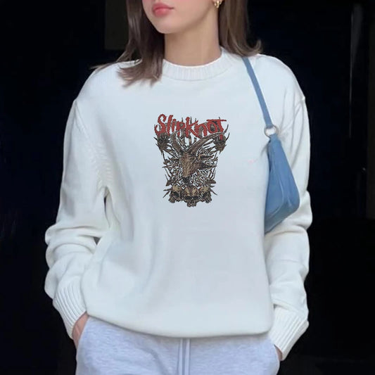 Nuevo suéter casual estampado para hombres y mujeres, suéter de punto callejero de moda de Europa y Estados Unidos.