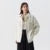 Prendas de abrigo para mujer, estilo medio largo, con abertura, nueva primavera, top de tweed de mezcla de lana