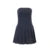 Strapless Mini Dress y2k Aesthetic Clothes Women Striped Pleated A Line Dress 2000s Cocktail Party Dresses Streetwear