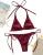 Sexy Women’s Metallic Halter Top Two Piece Swimsuit Tie Side Triangle Bikini Summer Solid Bathing Suit Beachwear Bikini Set