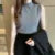 Blusas de moda coreana para mujer, blusas de primavera y verano para mujer, ropa informal sin mangas, blusas lisas para mujer, blusas elásticas de punto