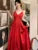Vestido de fiesta de noche sexy con tirantes finos, escote en V, corte en A, liso, vintage, largo, para mujer, boda, graduación, bata de una pieza