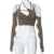 Blusa de verano Y2K para mujer, nueva, de color liso, con cuello halter y espalda corta, con mangas, estilo europeo y americano