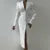 Elegante traje liso, vestidos largos para mujer, vintage, ajustado, sin espalda, con solapa y botonadura sencilla, vestido de otoño para mujer, versátil, para oficina y ropa de calle.