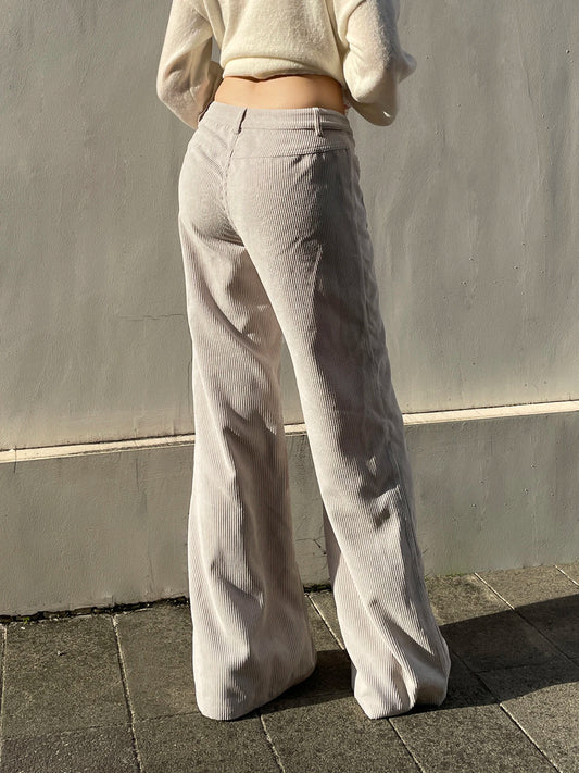 Pantalones de pana básicos combinables para mujer, elegantes, suaves, holgados, de pierna ancha, sencillos, de alta moda, para otoño, nuevos
