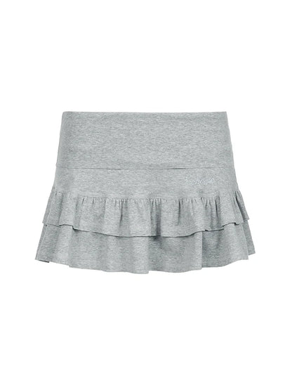 Pantalones cortos informales básicos lisos grises con forro, faldas para mujer, ropa de calle Y2K linda y dulce de color rosa