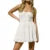 Vestido coqueto para mujer, color liso, hombros descubiertos, sin tirantes, sin mangas, corte A, minivestido Y2K, ropa de fiesta de encaje