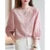 Blusas de mujer estilo primavera verano, blusas casuales para dama, media manga, cuello alto, estampado de lunares, blusas, blusas DF4474