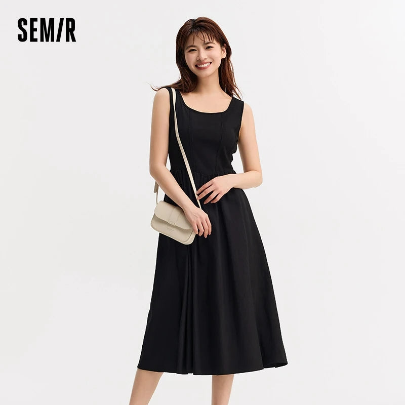 Vestido de verano para mujer, elegante y ajustado, con textura de patchwork, midi, novedad