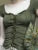 Camiseta corta verde vintage para mujer, con volantes, cuello cuadrado Y2K, estilo grunge, camiseta sexy y elegante de manga corta, ropa de calle