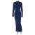 Half Turtleneck Long Sleeves Maxi Dress Fashion Office Lady Clothing Back Slit Gown Dress Female Solid Streetwear Autumn