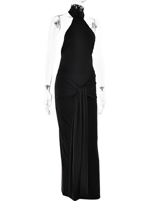 Sexy Sleeveless Backless Lace Up Evening Dress Women’s Elegant Slim Fit Maxi Dress Female Elegance Party Vesidos