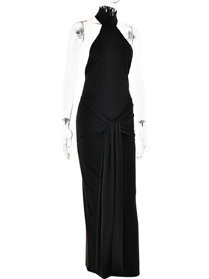 Sexy Sleeveless Backless Lace Up Evening Dress Women’s Elegant Slim Fit Maxi Dress Female Elegance Party Vesidos