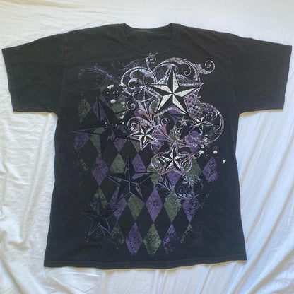Camiseta cibergótica grunge Y2K con gráfico de calavera vintage, top corto de manga corta, camiseta skater retro japonesa kawaii de los años 00, ropa de calle para mujer