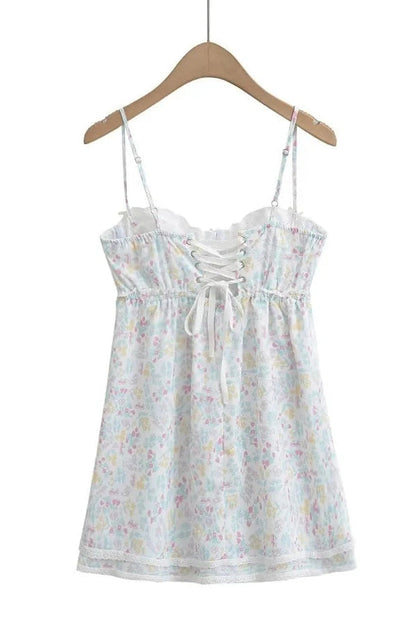 Sleeveless Square Neck Spaghetti Strap Mini Dress