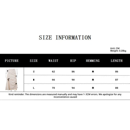 y2k Skirts Women Aesthetic Clothes Solid Color High Waist Split Midi Skirts with Bow Decor 2000s Skirts Streetwear