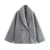 Retro Loose Woolen Blend Coat Women Lapel Double-Breasted Long Sleeve Pocket Thick Gray Jacket 2025 Autumn Spring Streetwear