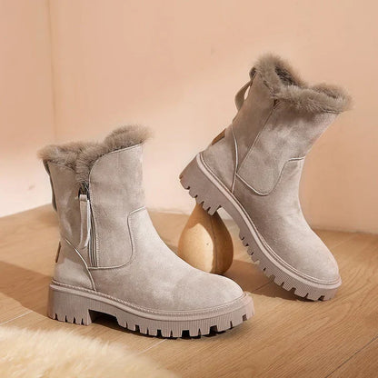 Casual Suede Ankle Boots with Zipper and Heel for Women | Great for Casual Days