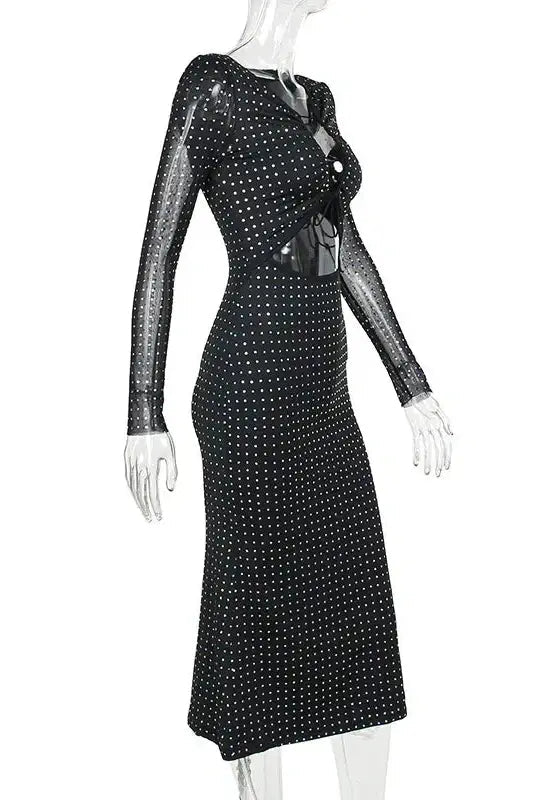 Sequins Maxi Dress with Hollow Out Detail