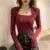 Suéter básico para mujer, jersey de punto con cuello cuadrado, moda coreana, jersey de manga larga, liso, sencillo, combinable, nuevo