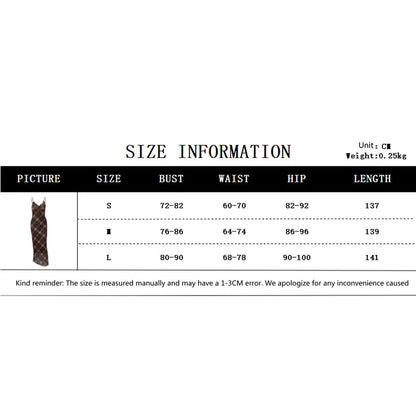 Vestido a cuadros Y2K para mujer, ropa vintage, cuello en V, tirantes finos, sin mangas, abertura lateral, vestidos largos para salir y fiestas.