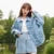 Chaqueta vaquera para mujer, con estampado completo, nueva chaqueta holgada y moderna de otoño