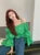 Blusa elegante juvenil con hombros descubiertos y corte bajo para mujer, diseño de diseñador, top corto con mangas abullonadas, volantes, camisas cortas con botones y bolsillos coreanos