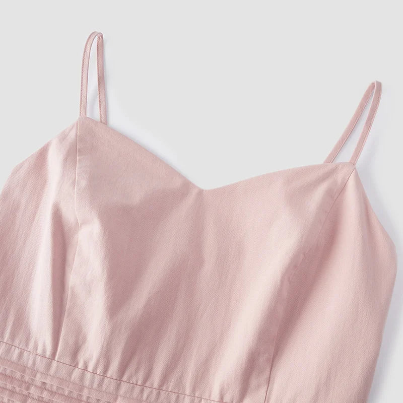 Vestido de mujer, color liso, midi, elegante, moderno y suave, nuevo vestido camisola de verano con cuello en V.