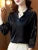 Blusas de primavera y verano para mujer, camisas de moda informal para mujer, blusas bordadas con cuello en V y mangas tres cuartos