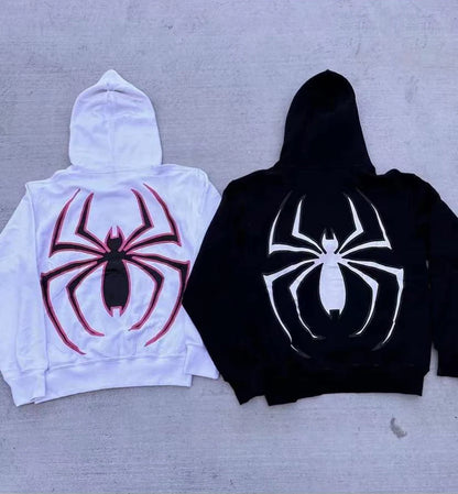 Sudadera con capucha y sudaderas para parejas de Halloween europeas personalizadas Y2K para mujer, Spider Woman grande
