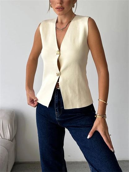 Suéter de punto con cuello en V, camiseta sin mangas para mujer, cintura alta, patchwork floral, ropa de calle, prendas de punto de otoño, cárdigan Y2k, chaleco superior