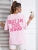 Camisetas con estampado de letras rosas "Not In The Mood" para mujer, ropa de verano de algodón, cuello redondo, manga corta, transpirables, informales