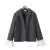 Blazer de rayas gris frío con puños acampanados extraíbles para mujer, estilo boyfriend vintage, con cuello entallado, holgado, a la moda, color negro
