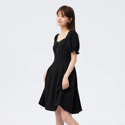 Vestido de mujer con mangas abullonadas, romántico, de verano, nuevo, con tirantes y escote cuadrado, vestido corto, dulce y fresco.