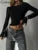 Camisetas clásicas salvajes para mujer, tendencia de otoño, nuevas camisetas ajustadas con cuello redondo y manga larga lisas, camisetas básicas de calle para mujer, nuevas camisetas diarias