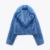 Abrigo de piel de conejo sintético azul para mujer, chaqueta corta de moda urbana, nueva tendencia de invierno, abrigos y prendas de vestir exteriores