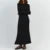 Women Elegant Ribbed Knit Full Sleeve Maxi Dress Crew Neck Bodycon Pencil Long Dress Tie Waist Dress 90s Vintage Streetwear